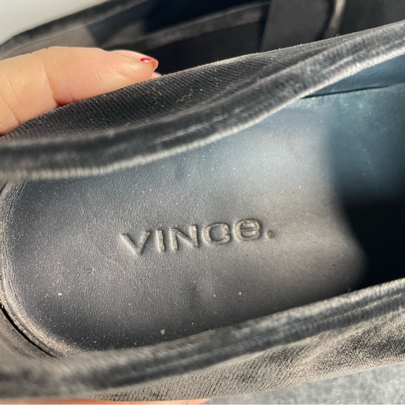 Vince. Preston Black Velvet Slip On Sneakers Shoes 8 - Picture 11 of 14
